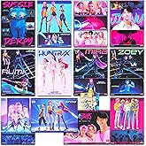 KPop Demon Hunters Posters for Room Decor - 12 Pc Bundle for Kids Adults | 8.5" x 11" Saja Boys, Huntrix Wall Art Posters Set Plus Extras - KPop Demon Hunters Decorations for Bedroom, Party Decor