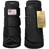 Equestrian Stockholm Horse Brushing Boots, 3D Mesh | Breathable 3D mesh horse brushing boots with reinforced PU strike zone guards. Lightweight horse leg protectors for comfort
