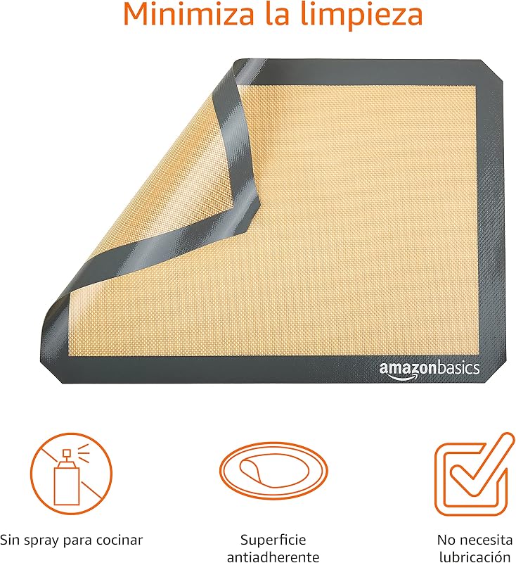 Rectangular Tapete de Silicona para Hornear, Juego de 2 Unidad, Beige/Negro, 29.5cm x 42.0cm — foto 3 de 7