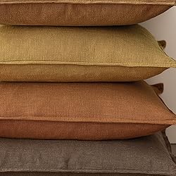 Foindtower Set of 2, Decorative Linen Soild Throw