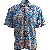 Hawaiian Shirt for Men Casual Button Down Short Sleeve Cotton Summer Batik Aloha Shirt
