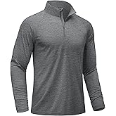 MAGCOMSEN Men's Long Sleeve Shirts Quarter Zip Pullover Athletic Lightweight Sun Shirt Dry Fit for Running Golf Workout
