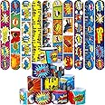 Junkin 40 Pieces Hero Tie Dye Party Favors Slap Bracelets for Kids Boys Girls Snap Bracelets Party Supplies Wristband Birthday Supplies Decorations, 10 Styles (Hero)