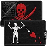 Bluyellow Blackbeard Jolly Roger Pirate Hook and Loop Tactical Patch | Embroidered patches for backpack, vest, cap, helmet, skull crossbones morale