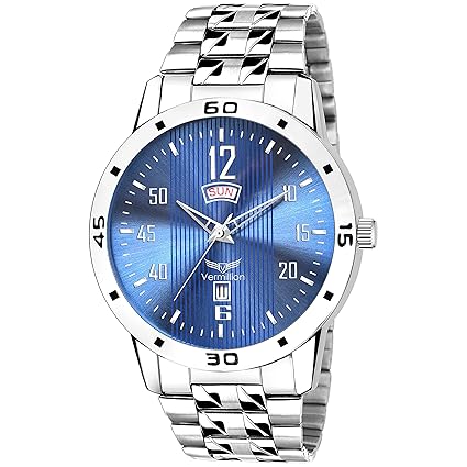 Vermillion Mens Analogue Blue Dial Stainless Steel Watch