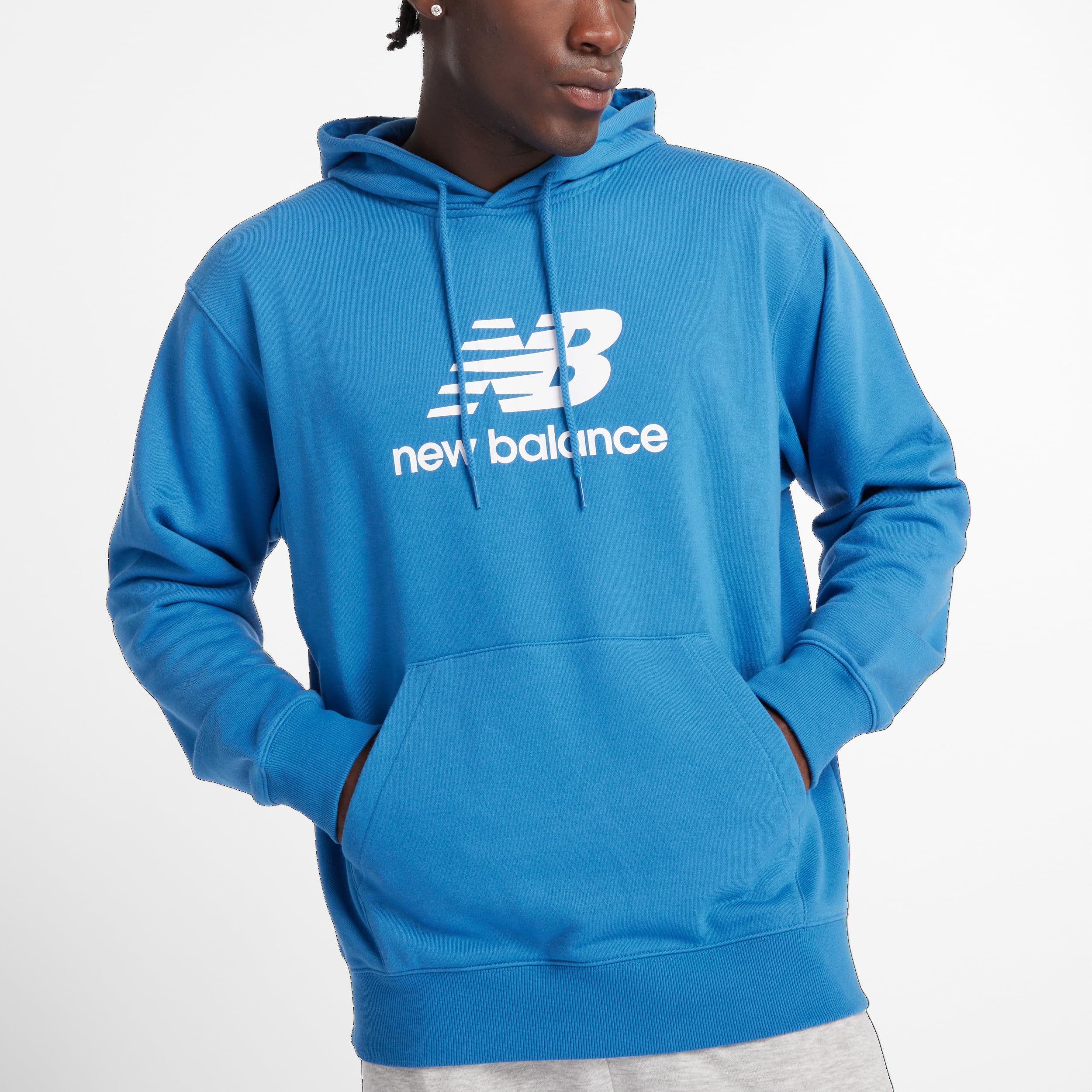 New Balance Men's Sport Essentials French Terry Logo Hoodie, Blue Agate, Small Image