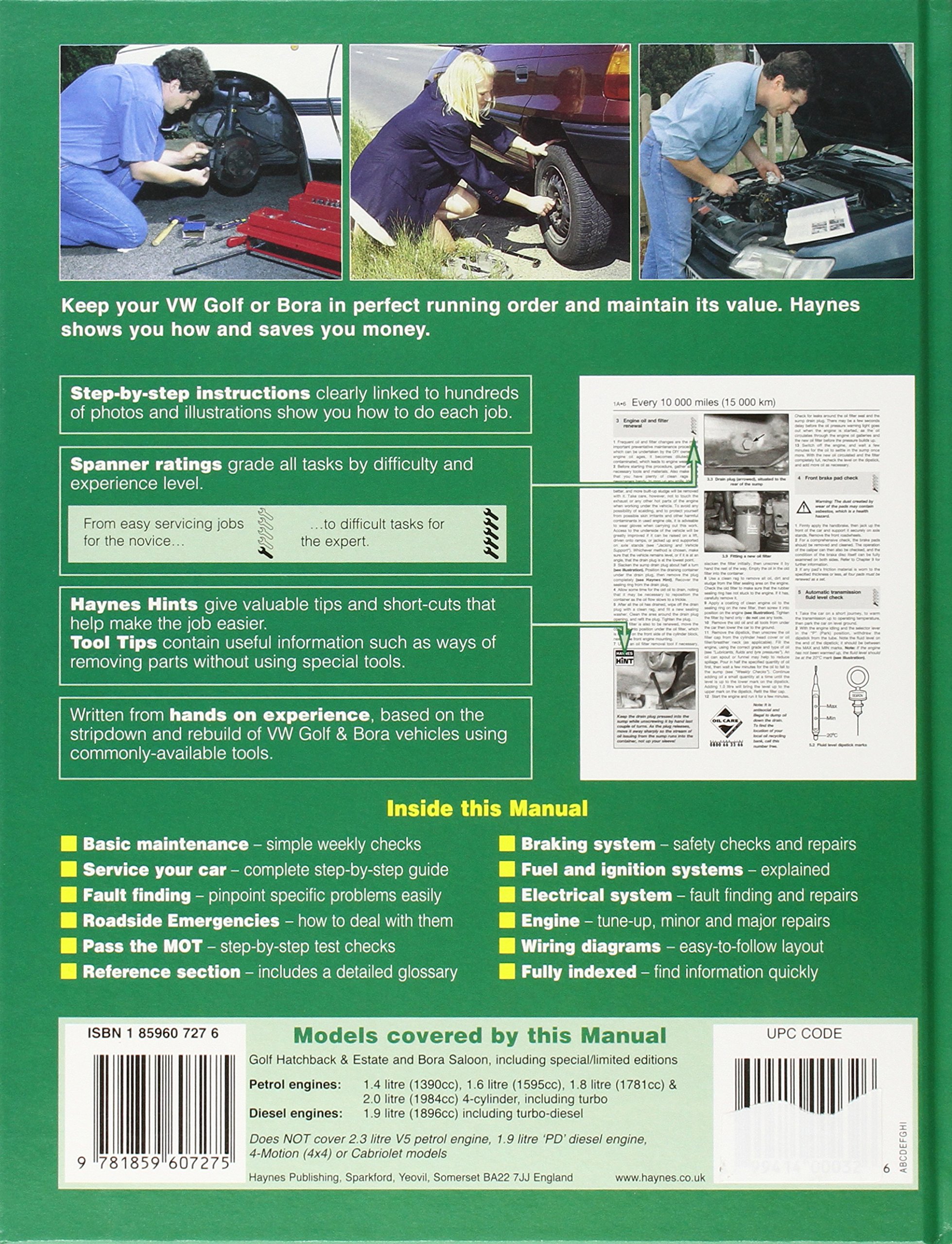 Volkswagen Golf and Bora Petrol and Diesel (1998-2000) Service and Repair  Manual (Service & repair manuals): Amazon.co.uk: Peter T. Gill, R. M. Jex,  ...