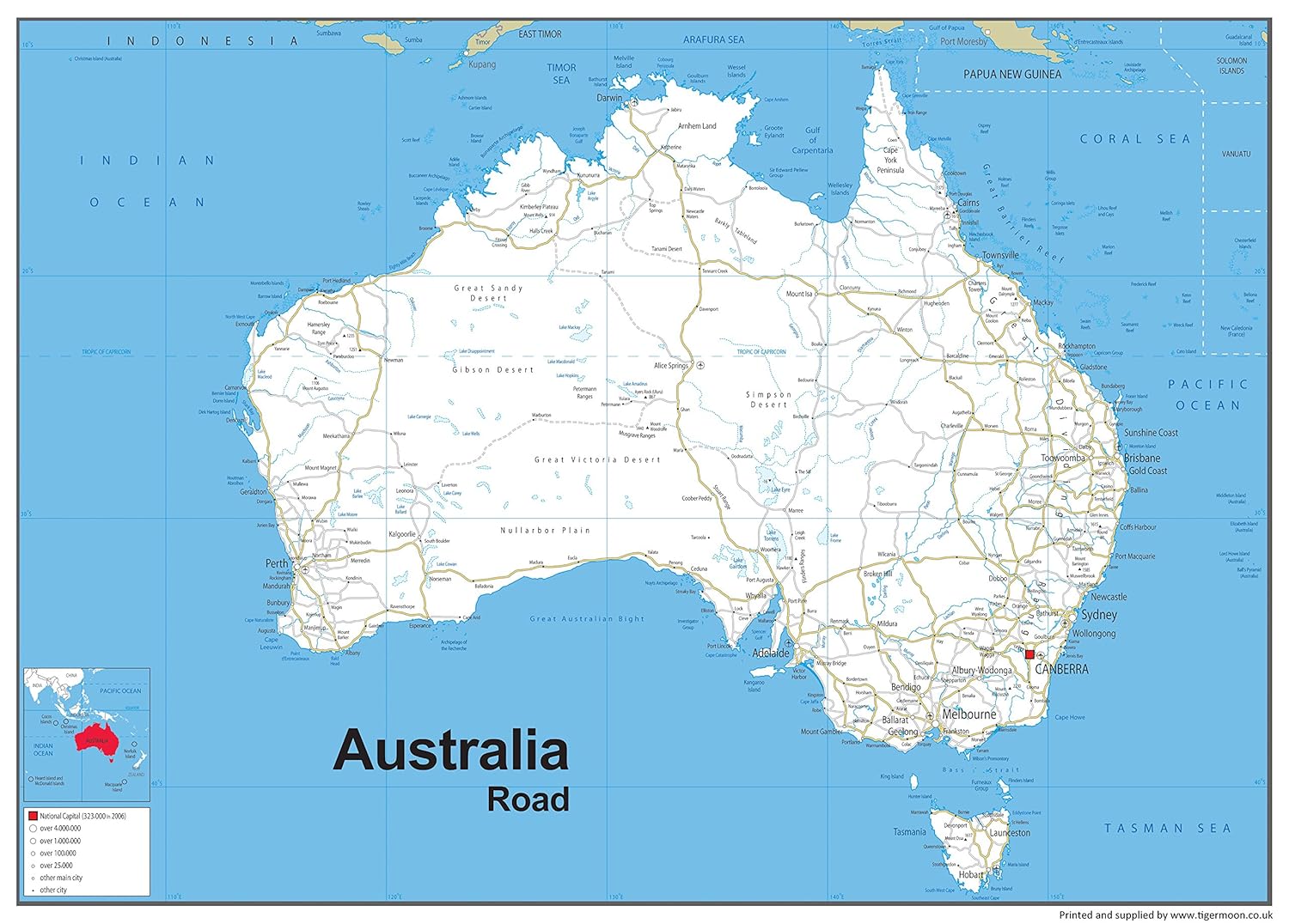Large Detailed Road Map Of Australia Australia Large Detailed Road Map Large detailed road map of australia australia large detailed road map