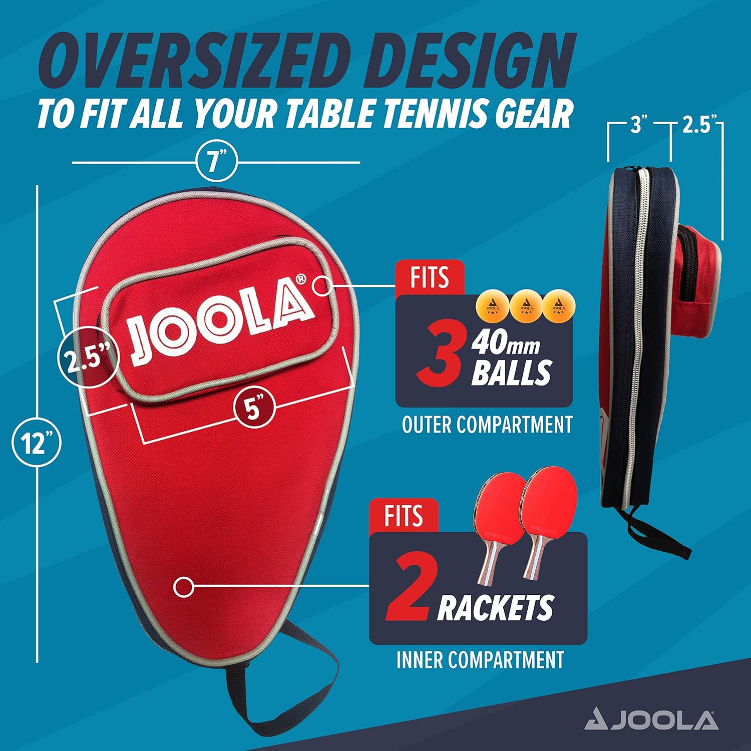 JOOLA Disk Racket Case with Ball Storage : Sports & Outdoors