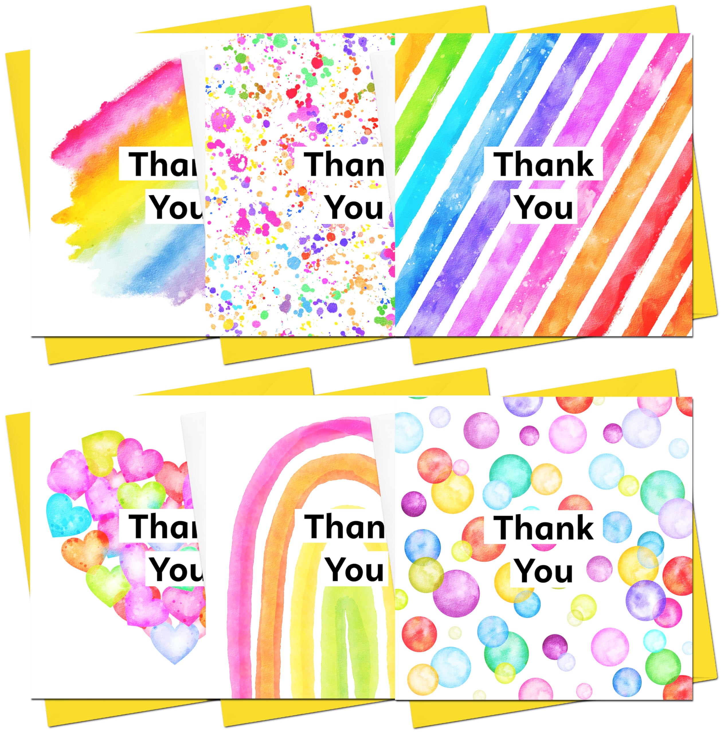 Thank You Cards Multipack Pack Thank You Card's Pack of 28 Bright Colour Cards With Envelopes For Thank Yous Gifts Weddings Birthdays Baby Showers Parties Family Friends Childrens Thankyou's