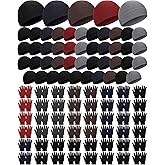 Tarpop 96 Pcs Winter Beanies and Gloves Bulk, Cold Weather Unisex Winter Hat and Gloves for Homeless Men Women