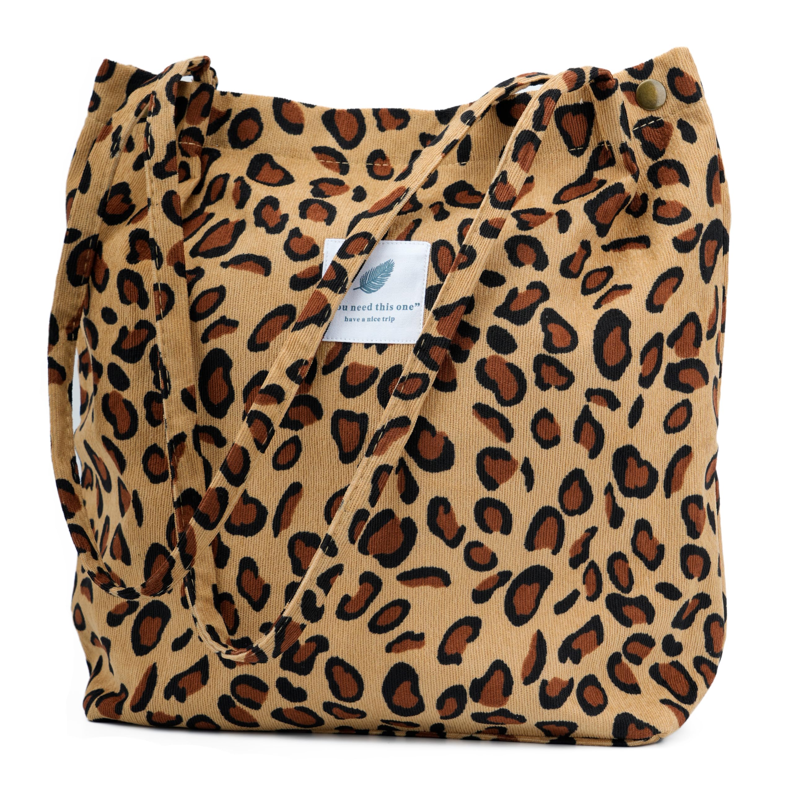 TOPASION Cute Corduroy Tote Bag Canvas Shoulder