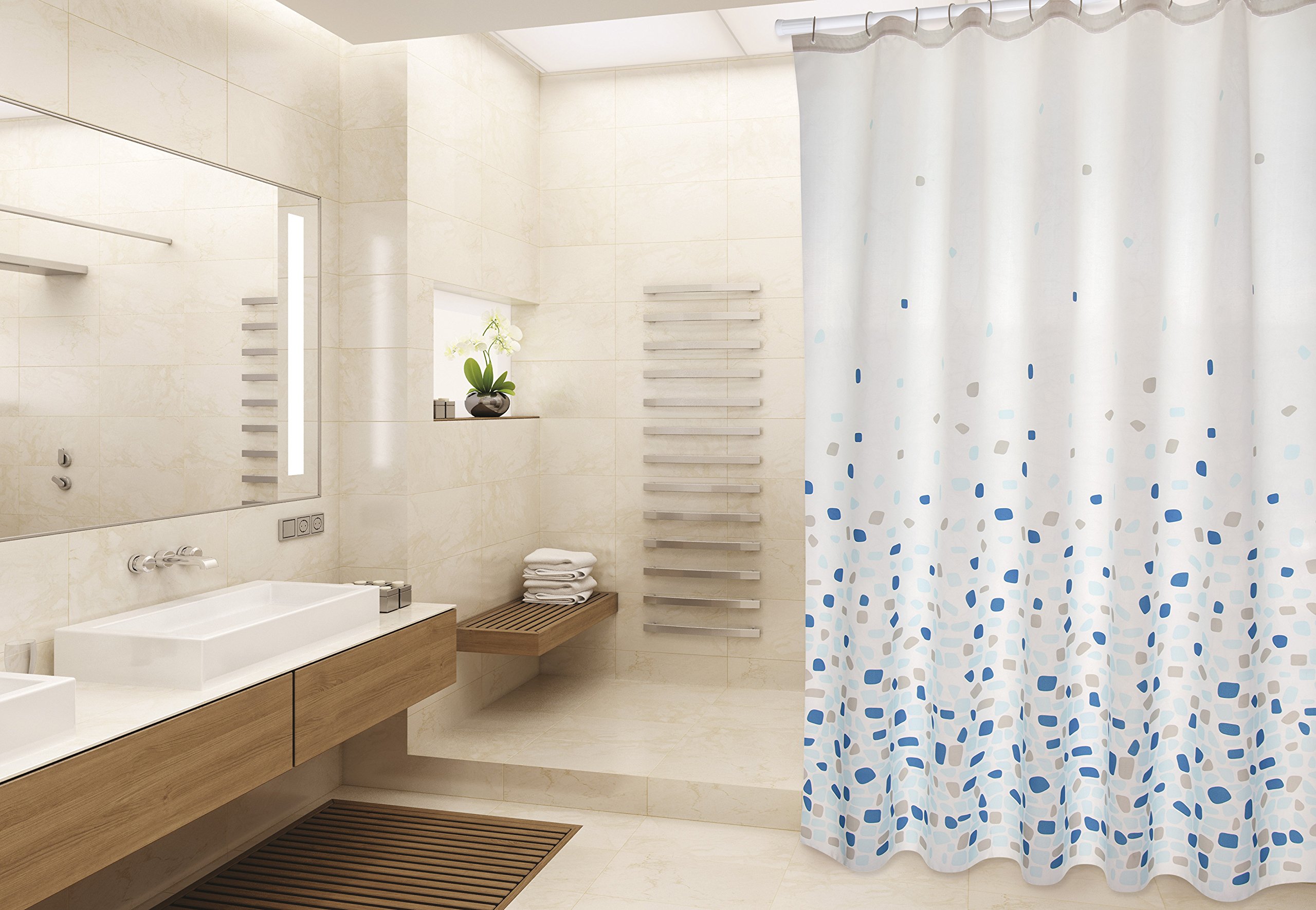 MSV Shower curtain Premium 180x200cm Brest blue