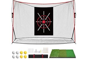 Bltend Golf Net: 10x7ft Golf Practice Nets for Backyard Driving Real Balls, Heavy Duty Golfer Training Net with Mat for Outdoor/Indoor/Garage/Basement Hitting Swing Chipping, Golfer Gift for Men Dad