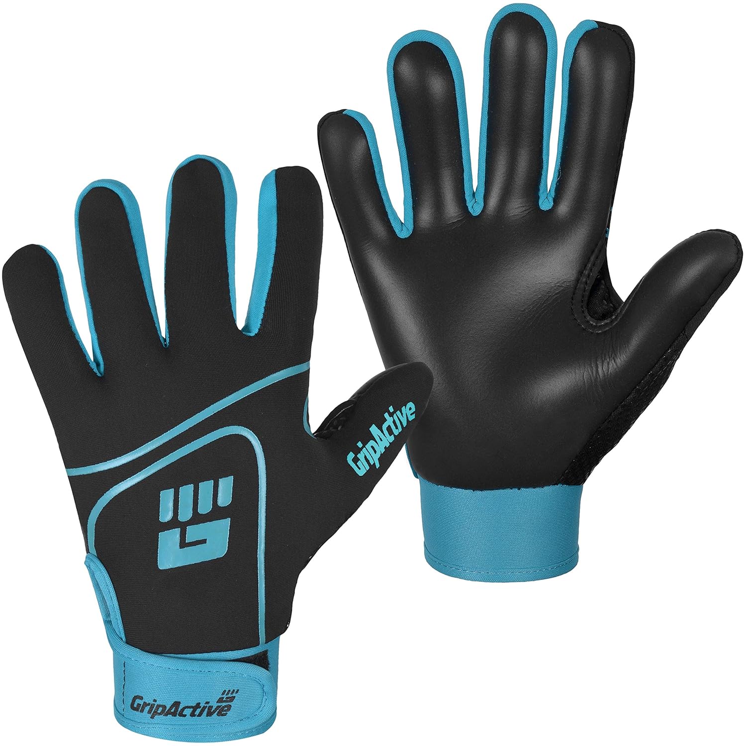 Guantes de fútbol Americano Grip Active Gaelic Color Negro y Azul látex