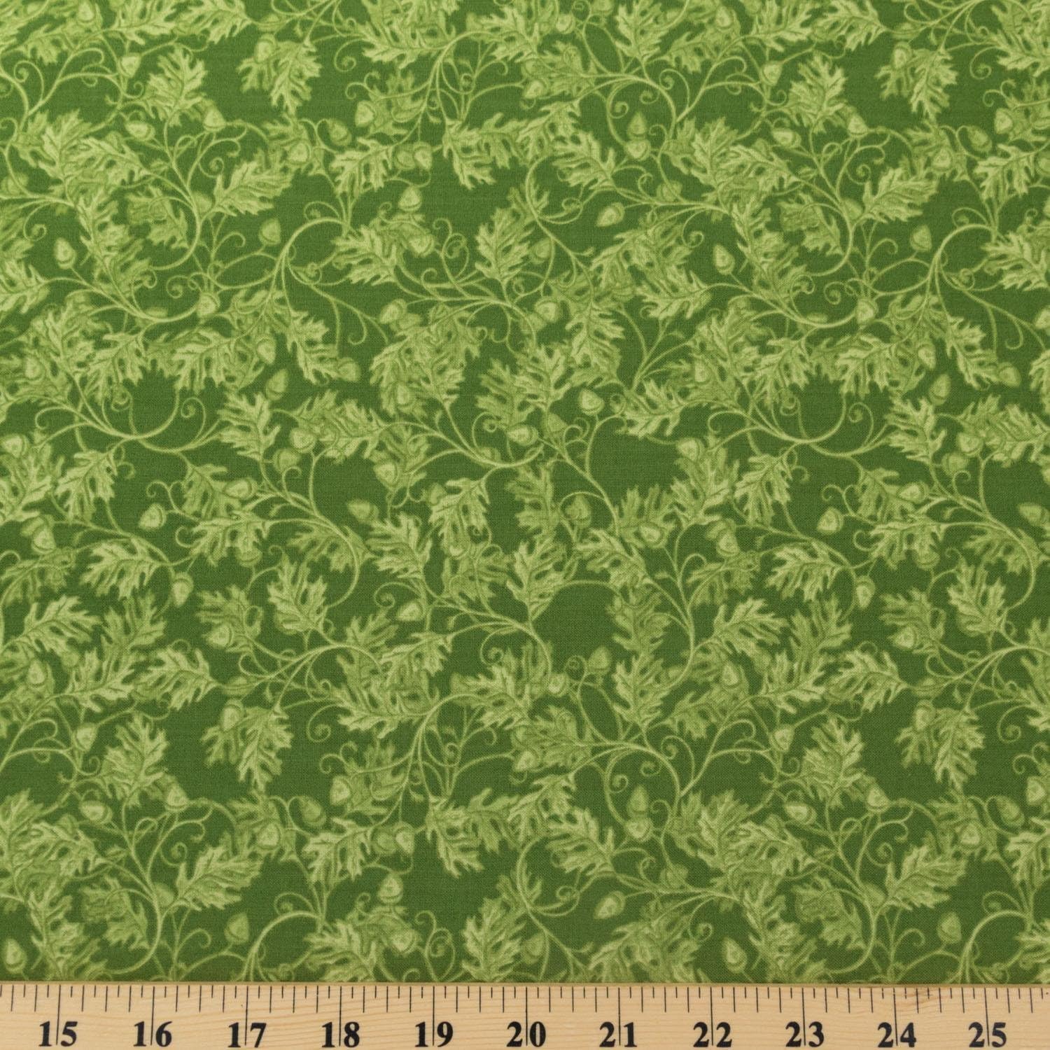Green Harvest Gathering 100% Cotton Fabric Designer Print By Louise Taylor 45" Widthx2133; - Sold by the Yard
