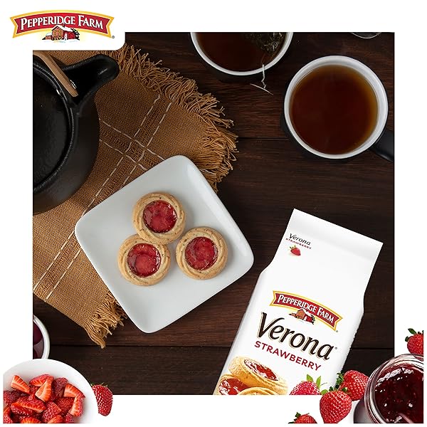 PEPPERIDGE FARM VERONA STRAWBERRY THUMBPRINT COOKIES, 6.75 OZ BAG (18 COOKIES)