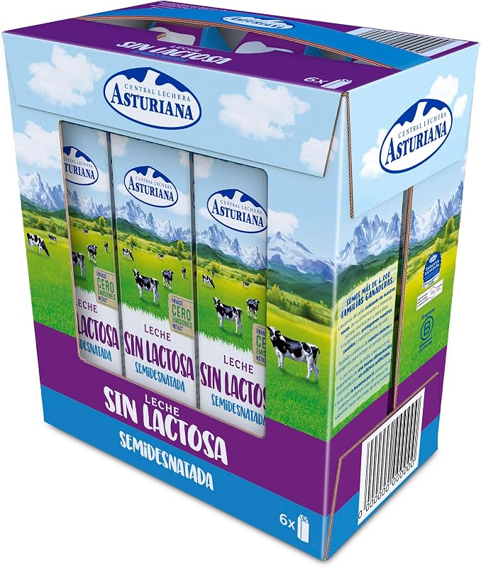 CLA Pacote de Leite Semi-Desnatado Sem Lactose 6x1L
