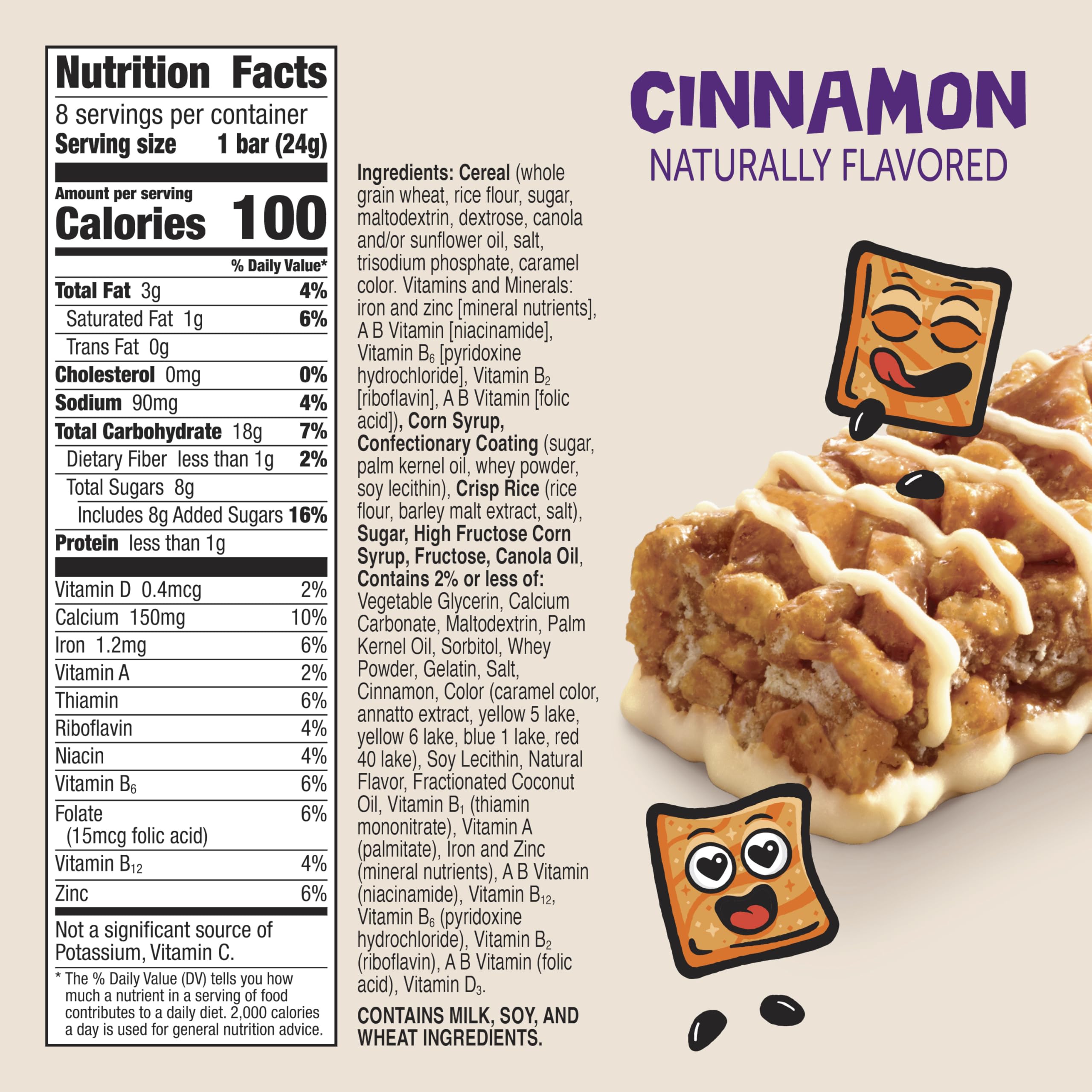 Cinnamon Toast Crunch Cereal Treat Bars, Snack Bars, 8 Ct, 6.8 oz