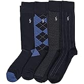 POLO RALPH LAUREN Men's Assorted Pattern Dress Crew Socks (4-Pack)