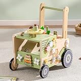 ROBURD Farm Themed Baby Walker Wooden Toddler Push Toy with Adjustable Height view 7