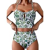 Pink Queen 2026 Popular Swimsuits for Women High Waisted Bikini Sets Two Piece Swimsuit Floral Prints Bathing Suits Beach