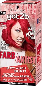 Schwarzkopf Got2b Farb/Artist Haarfarbe, 092 Lollipop Rot, 3er Pack (3 x 80 ml)