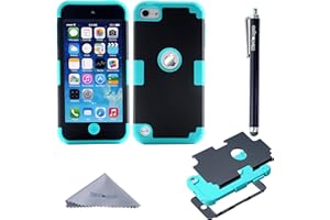 Case for iPod Touch 7, for iPod Touch 6, for iPod Touch 5, Wisdompro 3 in 1 Hybrid Soft Silicone and Hard PC Protective Cover