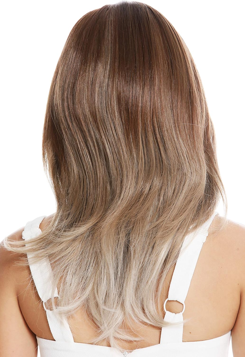 WIG ME UP - GFW3386-G322 women's quality wig shoulder length sleek middle parting balayage brown blonde highlights - Image 5