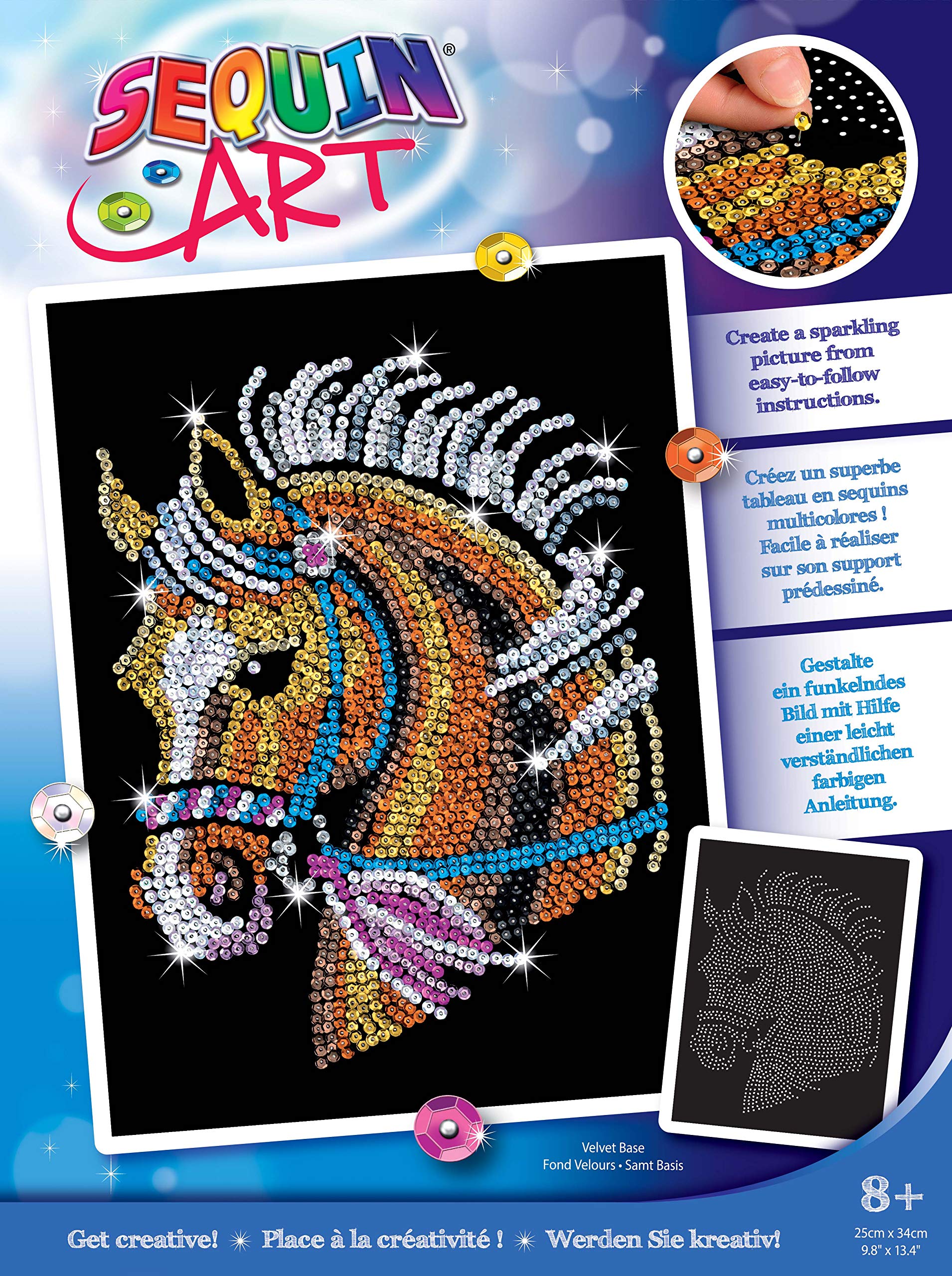 Sequin Art Blue Horse, Sparkling Arts and Crafts Kit; Creative Crafts