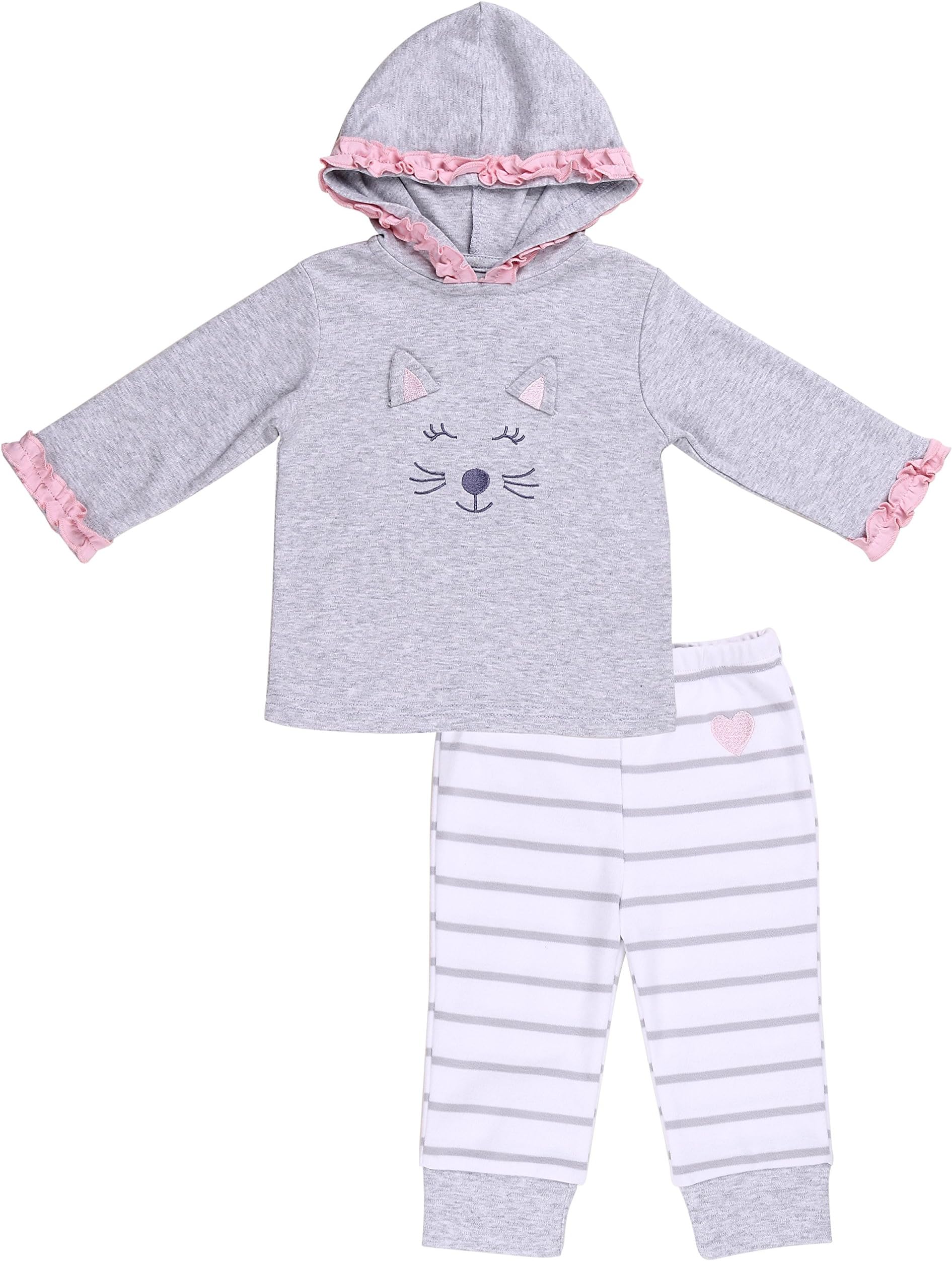 ASHER AND OLIVIA Baby Girls' 2-Piece Hoodie with Pants