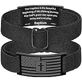 Zocomi American Flag Cross Bible Verse Bracelet for Men Boys, Black Elastic Stretch Strap Adjustable Bracelets Christian Jewelry Gifts