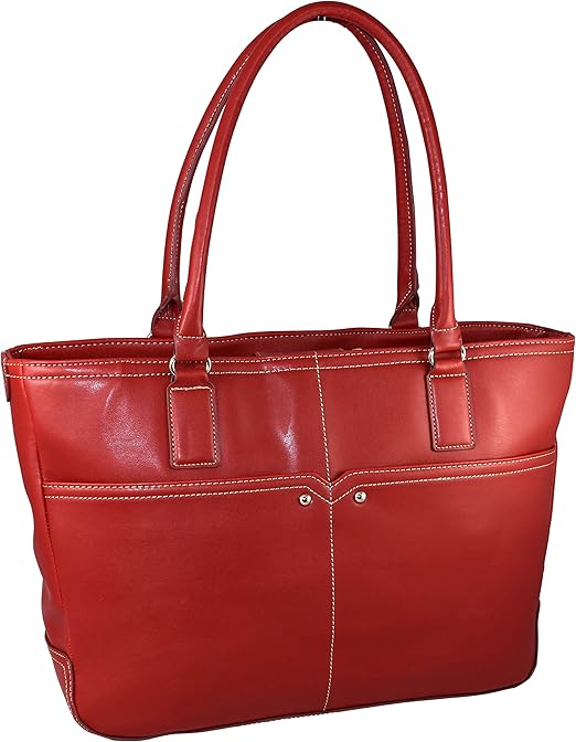 faux leather laptop tote