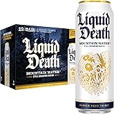 Liquid Death Still Mountain Water, Real Mountain Source, Ice-Cold Cans, Infinitely Recyclable, King Size 19.2 Fl Oz (Pack of 12)