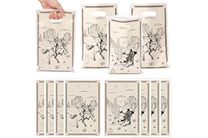 K1tpde Western Cowboy Goodies Bags - 50PCS First Rodeo Bachelorette Party Favor Gift Bags Bulk with Handle for Kids, Cowboy Ranch Western Birthday Party Decoration Wild West Baby Shower Supplies