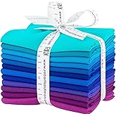 Robert Kaufman Kona Cotton Solids Wildberry - Bundle 12 Scampoli Tessuto Trapuntatura, 45,7x55,9 Cm