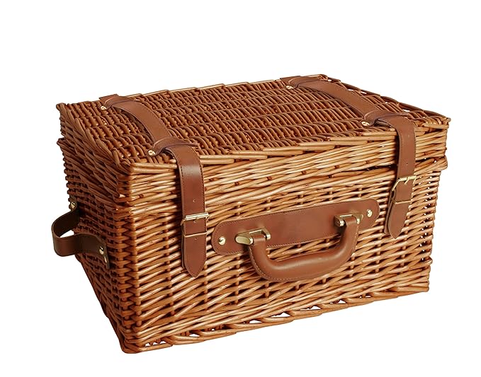 Wald Imports Brown Wicker 17 Picnic Basket