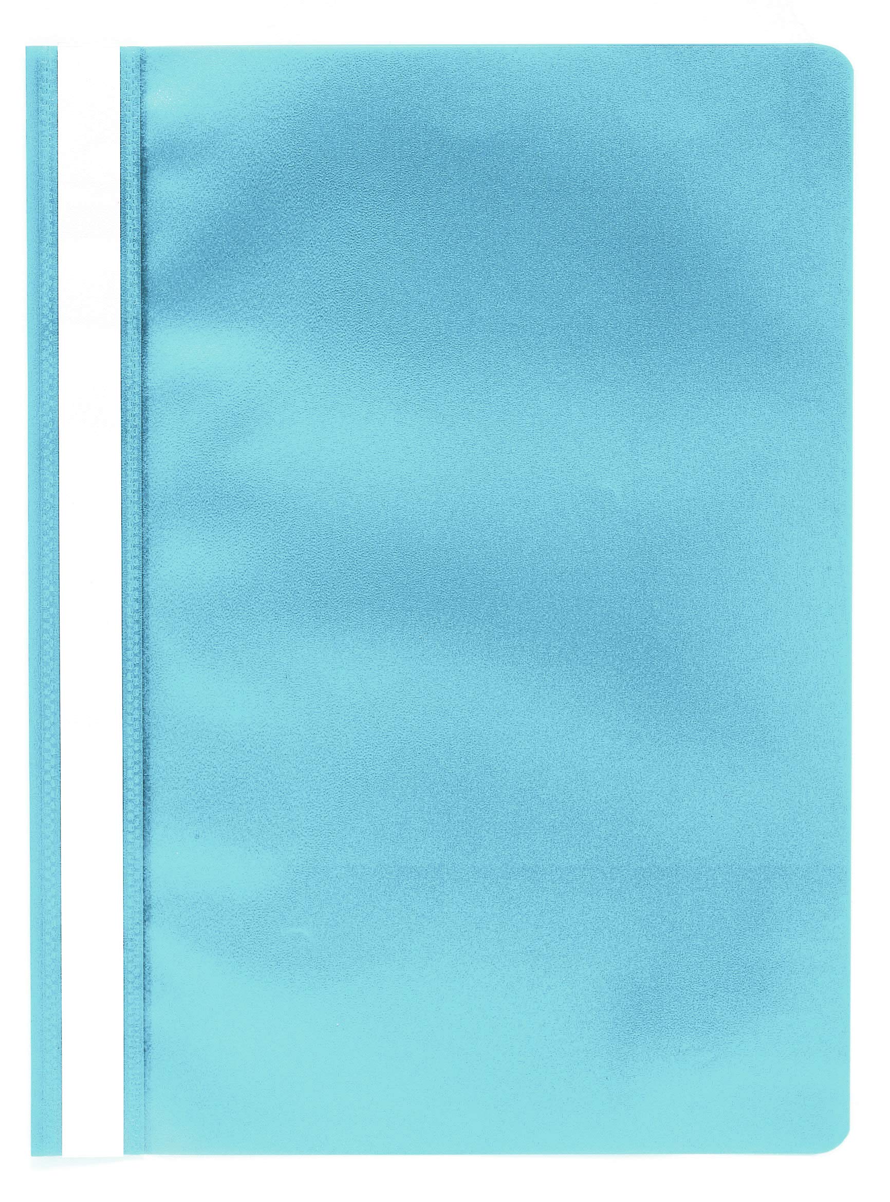 Exacompta - Ref. 449206B - 1 slatted presentation folder - standard quality PVC cover - label over the entire height of the folder - metal slats - light blue color