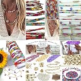 Sabrikas Adults Jewelry Making Kit 1220 Pieces of Jewelry Boho Beads Necklace Bracelet Earrings DIY Hobby Kit Gift Set