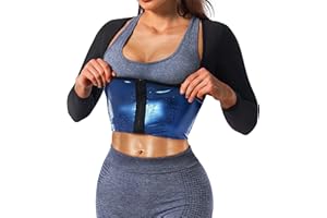 DYUAI Sauna Shirt for Women Weight Loss Sauna Suit for Women Waist Trainer Sweat Vest Workout Body Shaper Zipper
