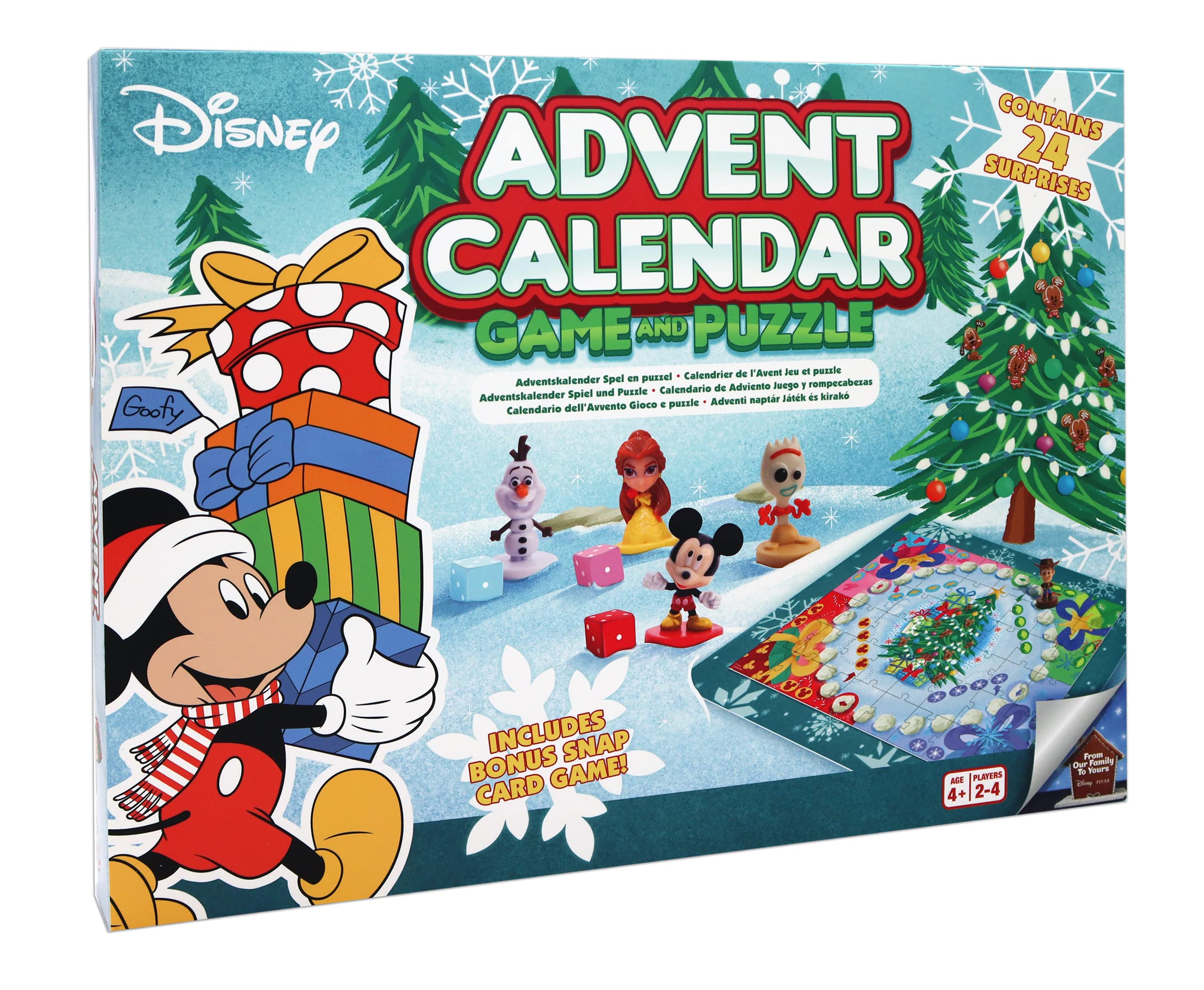 Disney Advent Calendar - Official Christmas Board Game, 16 x Disney 3D Characters Included, Great Gift For Kids, Ages 3+