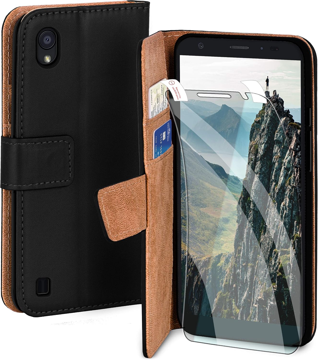 Leder-Hülle Für ZTE Blade A55/A35 – Mit Magnetverschluss, Kartenfächern & Ständer, Grün