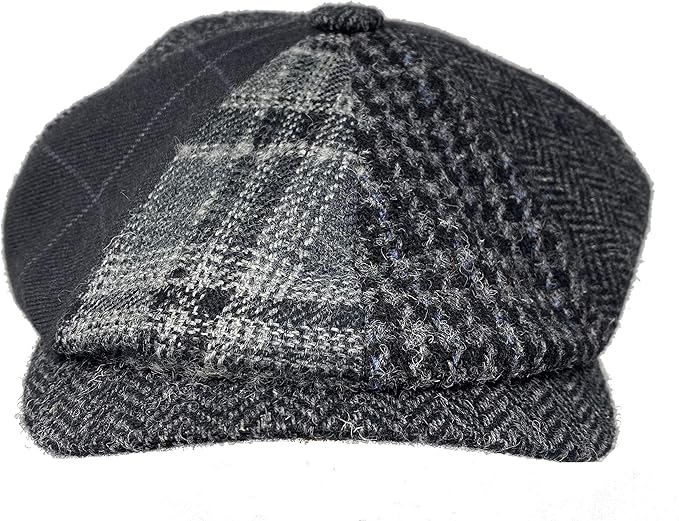 Wigens Patchwork Newsboy Cap Black 56 at Amazon Men’s Clothing store