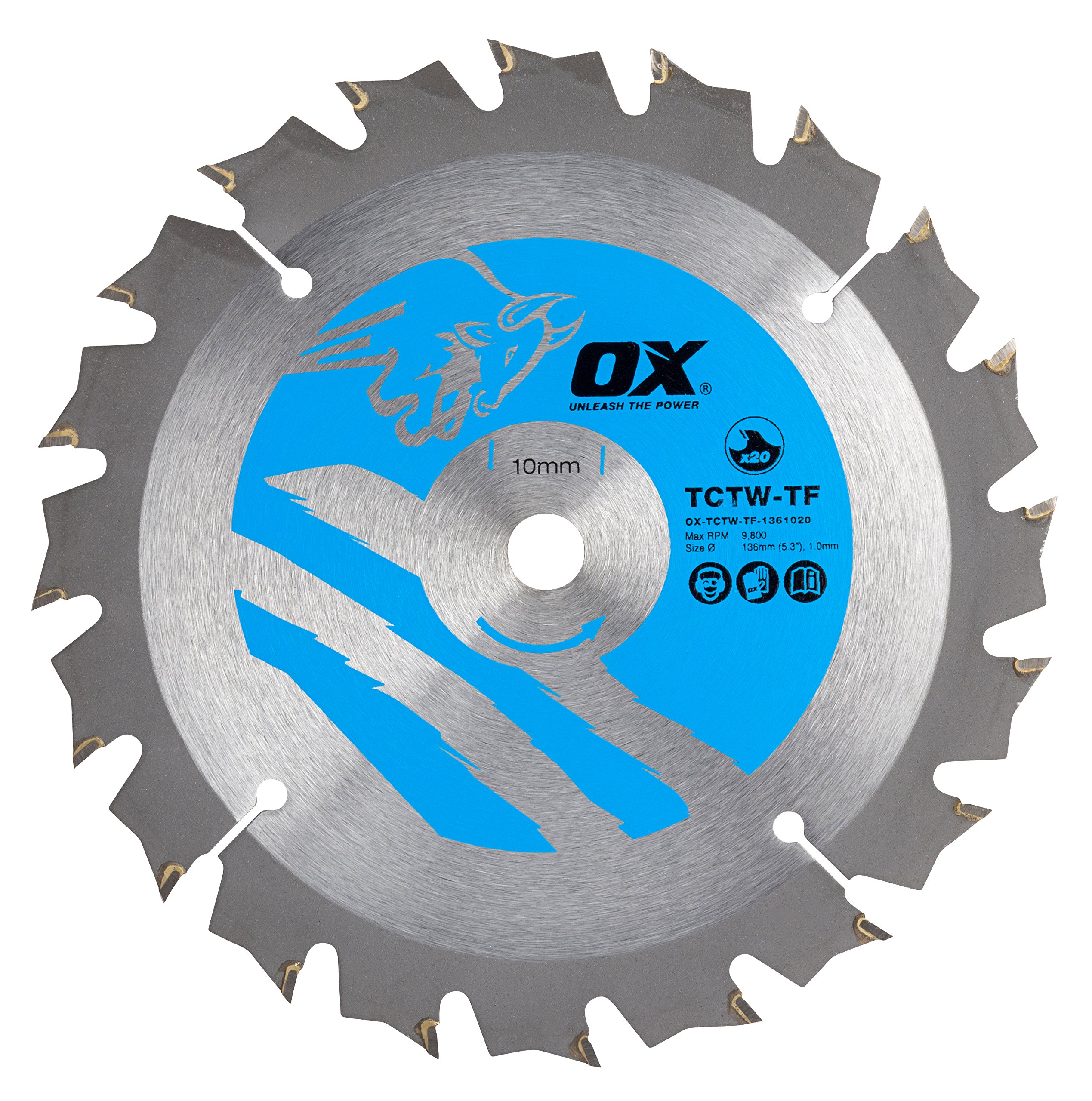 OX Wood Cutting Thin Kerf Circular Saw Blade 136/10mm, 20 Teeth ATB