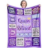 Settocos Funny Retirement Blanket 50"x60", Best Retirement Gifts for Women 2025, Farewell Gifts for Coworkers, Goodbye Present for Her, Coworker Leaving Gifts, The Queen Has Retired Blanket