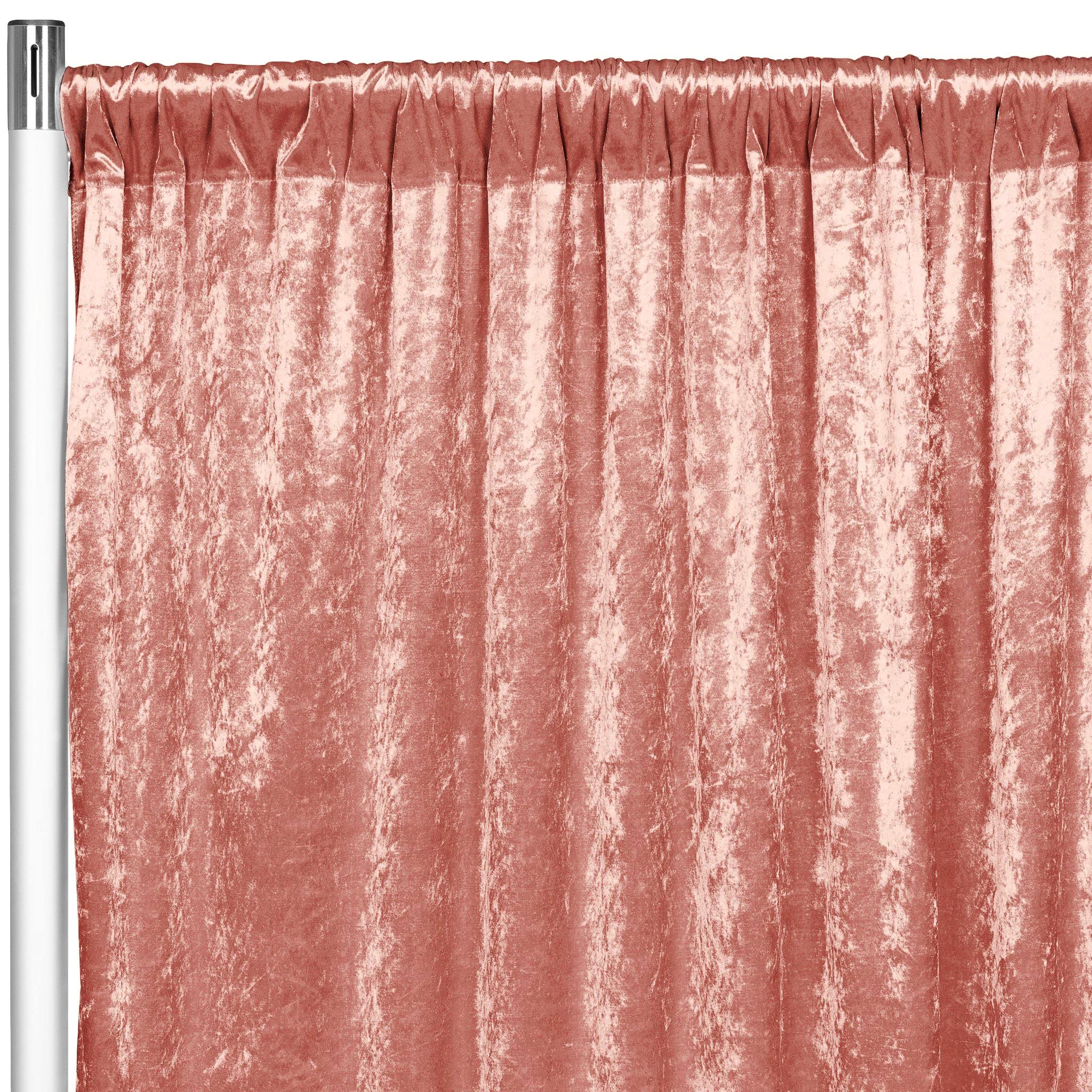CV Linens bkdp8_vel_cinrose Velvet Drape-244cm x 132cm | Backdrop Curtain Panel | Cinnamon Rose | 1 Pc