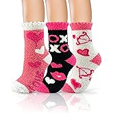 AIVEI Valentines Galentines Day Gifts for Women Buttery Soft Fuzzy Socks, Cozy Comfy Warm Fluffy Cute Slipper Socks