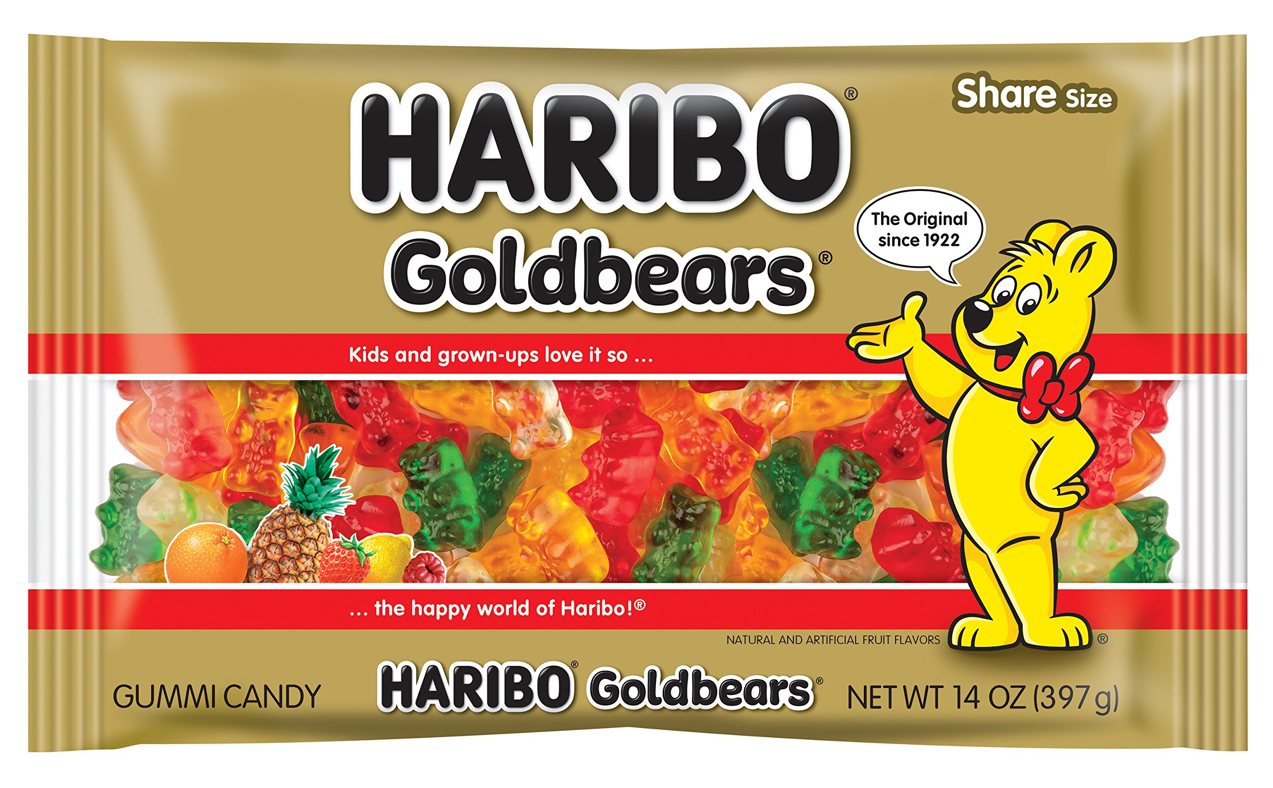 HARIBO Gummi Candy, Original Goldbears, 14 Ounce (Pack of 12)