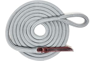 Knotty Girlz 9/16 Double Braid Polyester Yacht Horse Lead Rope Natural Horsemanship with Option of Loop or Snap 12ft. or 14ft. Lengths (Grey, 14 ft. No Snap)