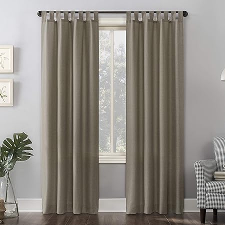 Amazon Com No 918 Trevor Heathered Texture Semi Sheer Tab Top